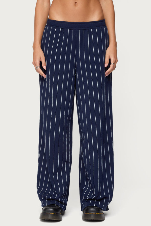 Mercer Pinstripe Wide Leg Sweatpants