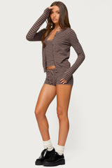 Lillian Striped Button Up Knit Cardigan