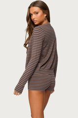 Lillian Striped Button Up Knit Cardigan