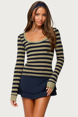 Rainey Striped Long Sleeve Top