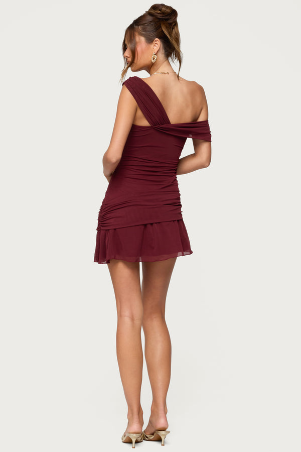 Gesibelle Off Shoulder Mesh Mini Dress