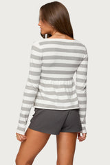 Lockie Striped Knit Babydoll Top