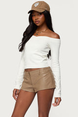 Leatrice Off Shoulder Knit Top