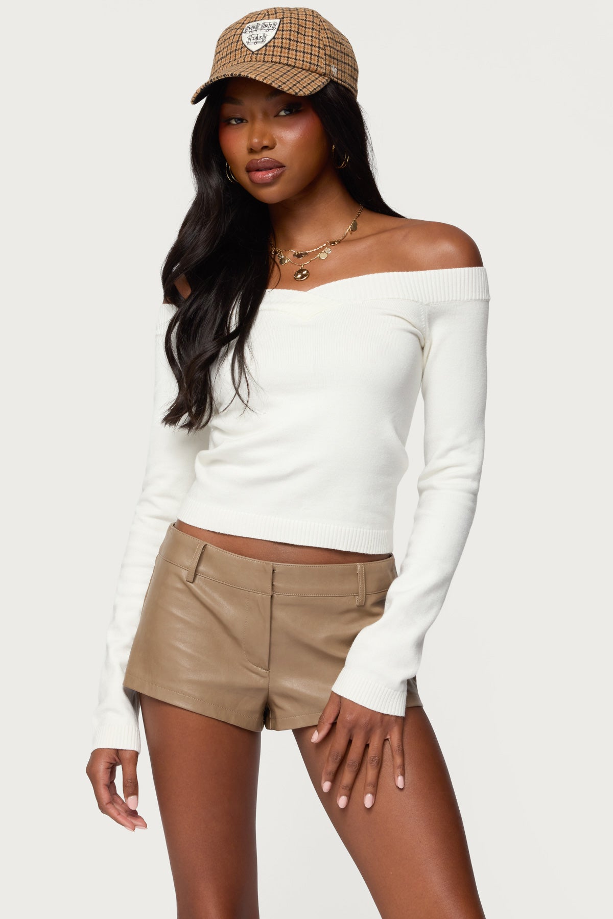 Leatrice Off Shoulder Knit Top – edikted