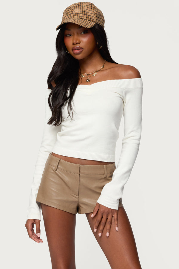 Leatrice Off Shoulder Knit Top