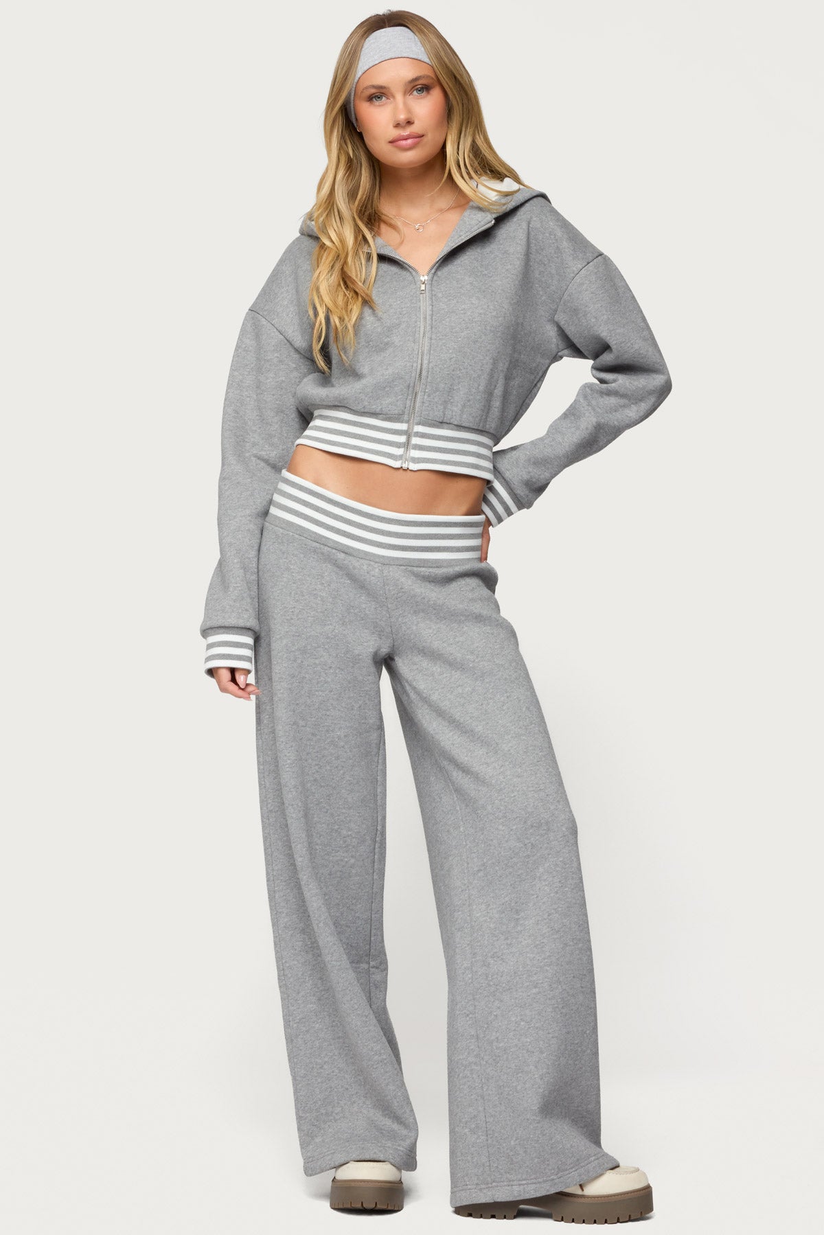 Eloura Stripey Zip Up Hoodie – edikted