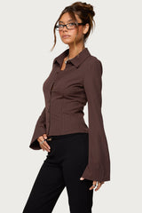 Pinstripe Tailored Button Up Shirt