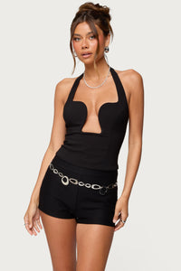 Stassy Abstract Cutout Halter Top