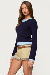 Marthie Layered Knit V Neck Top