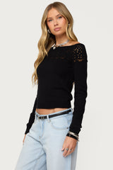 Lillis Boat Neck Knit Top