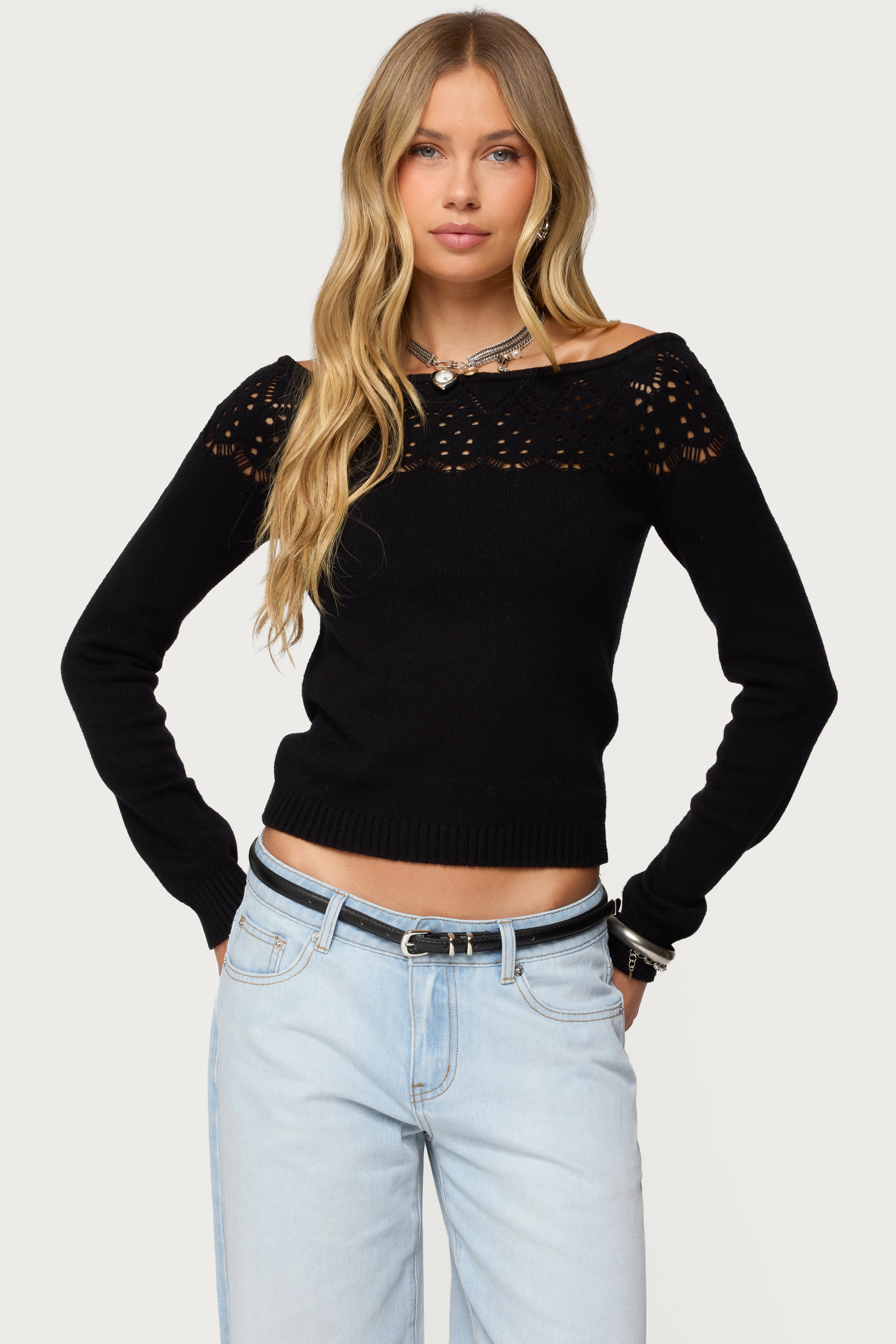 Lillis Boat Neck Knit Top – edikted