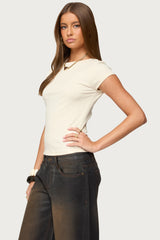 Oliana Ribbed Boat Neck T Shirt