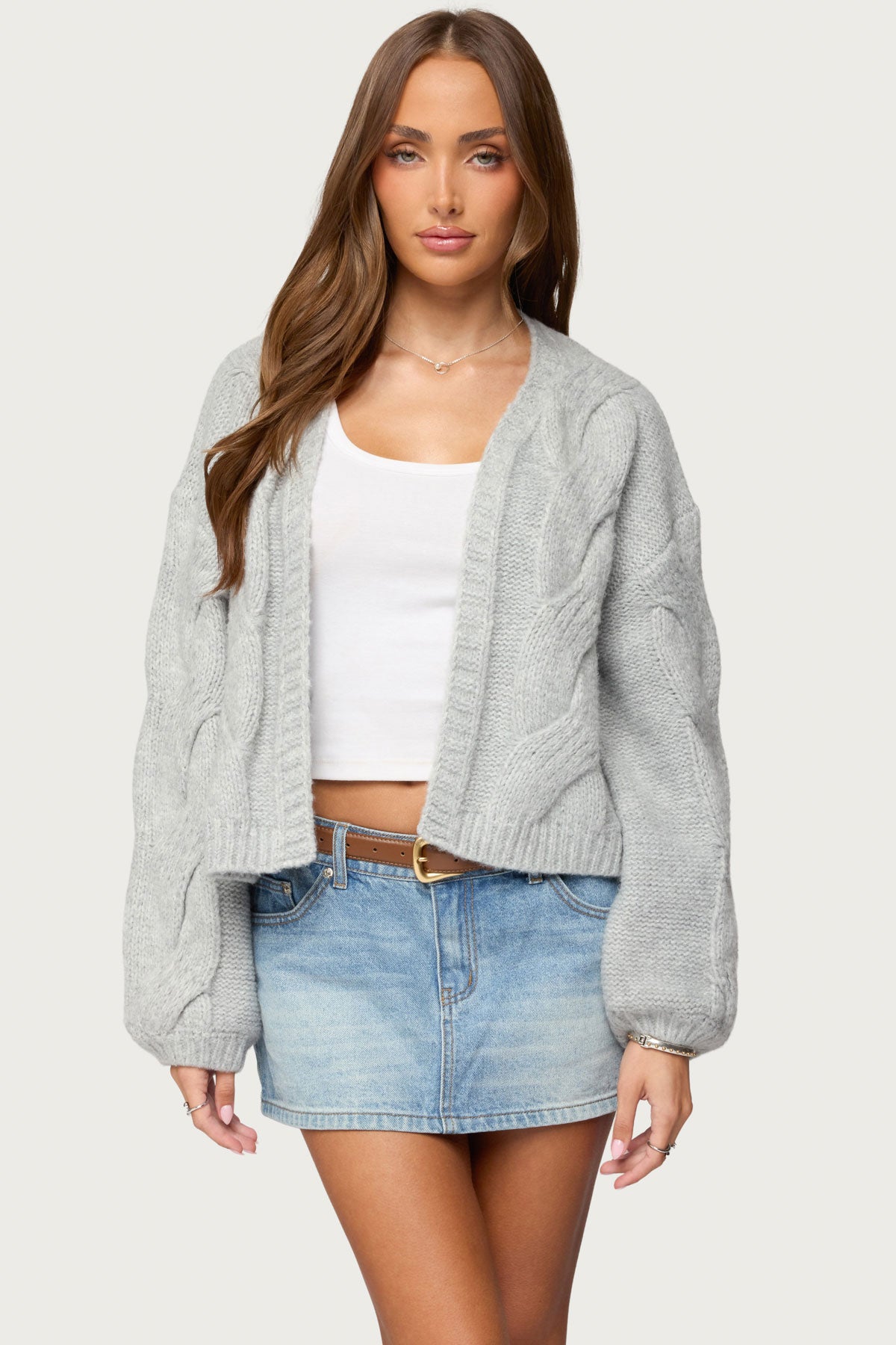 Braiden Chunky Cable Knit Cardigan – edikted