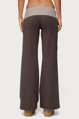 Meshey Striped Fold Over Pants