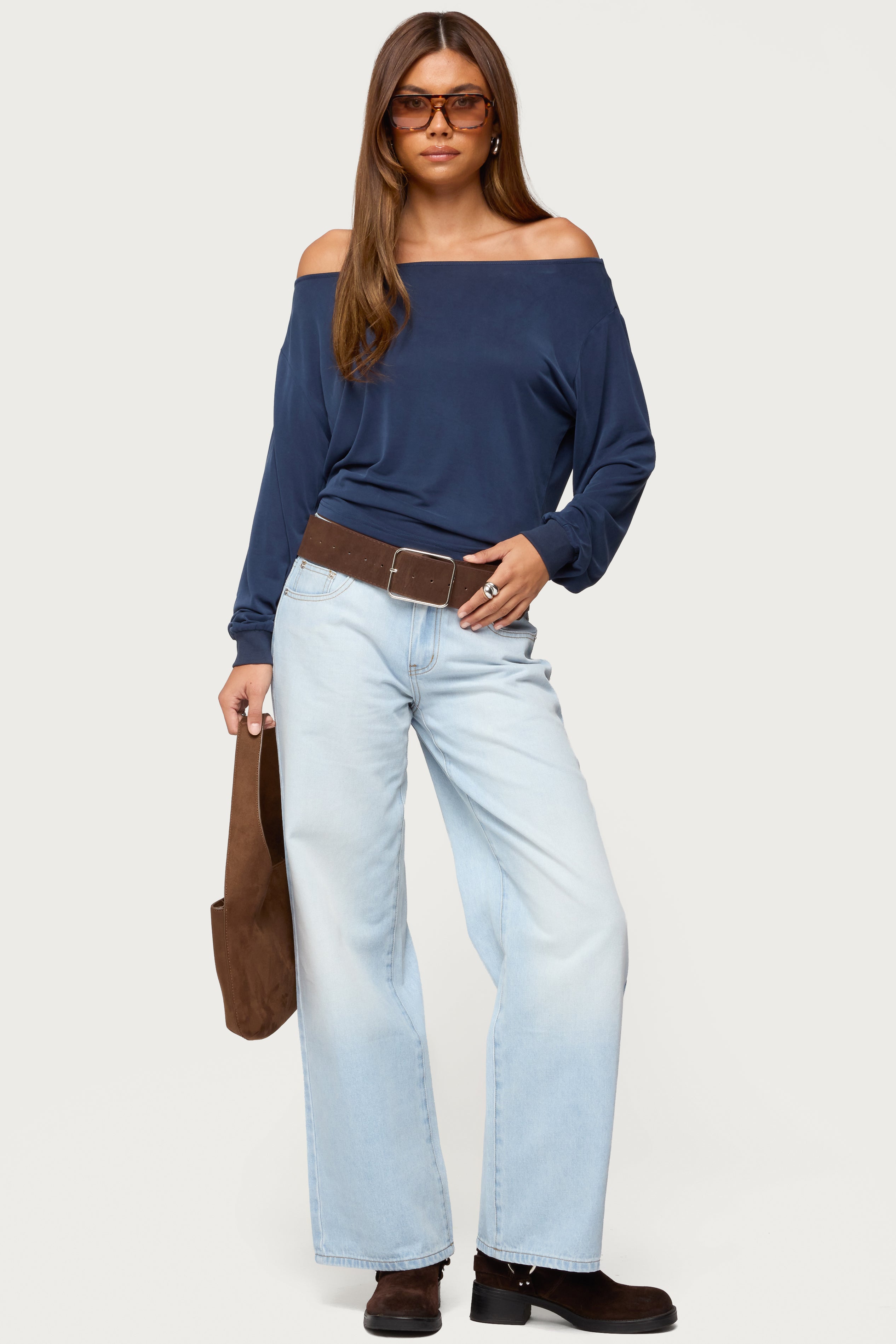Nannie Off Shoulder Oversized Top – edikted
