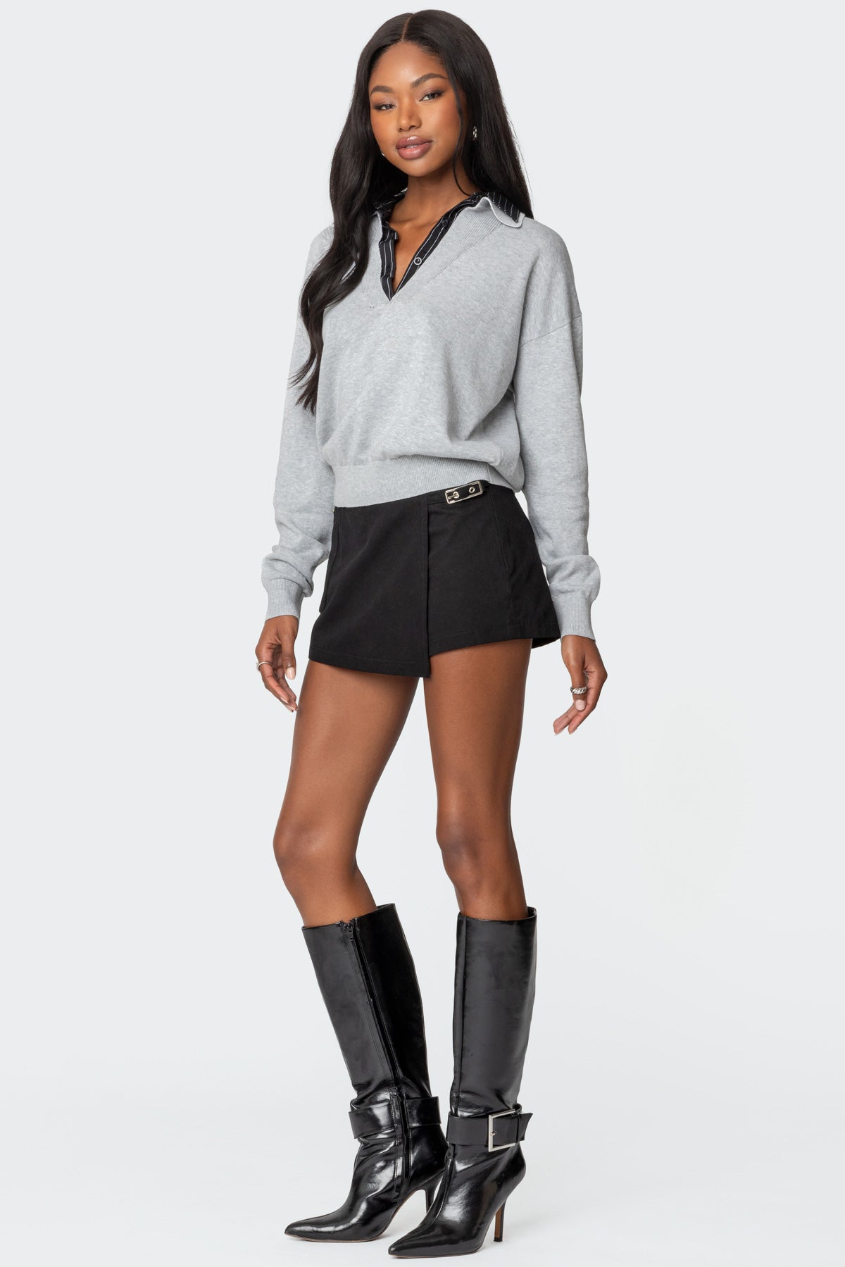 Rue Double Collared Sweater