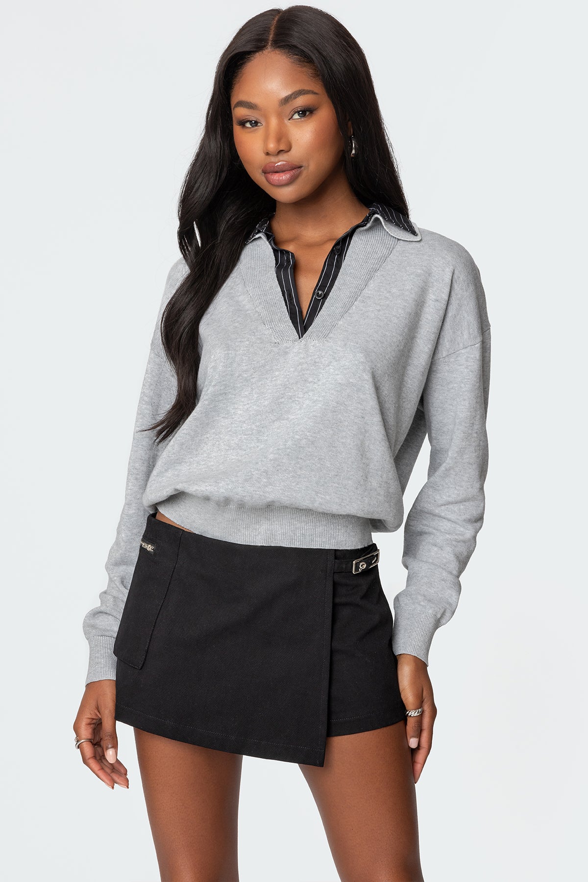 Rue Double Collared Sweater