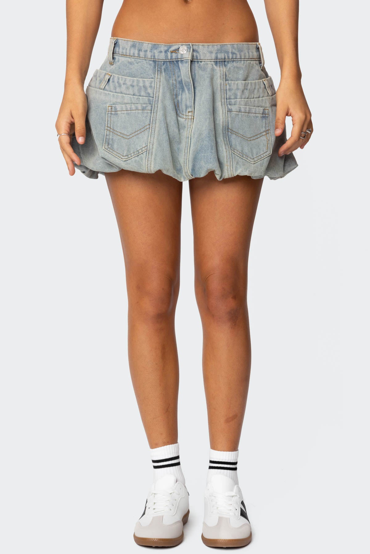 Jodi Denim Bubble Mini Skirt