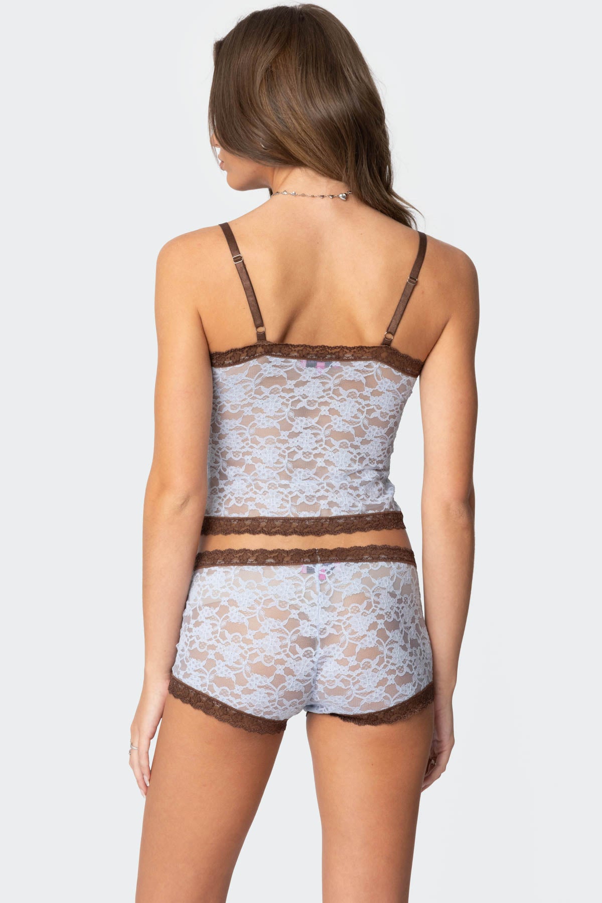 Dee Pointelle Sheer Lace Tank Top