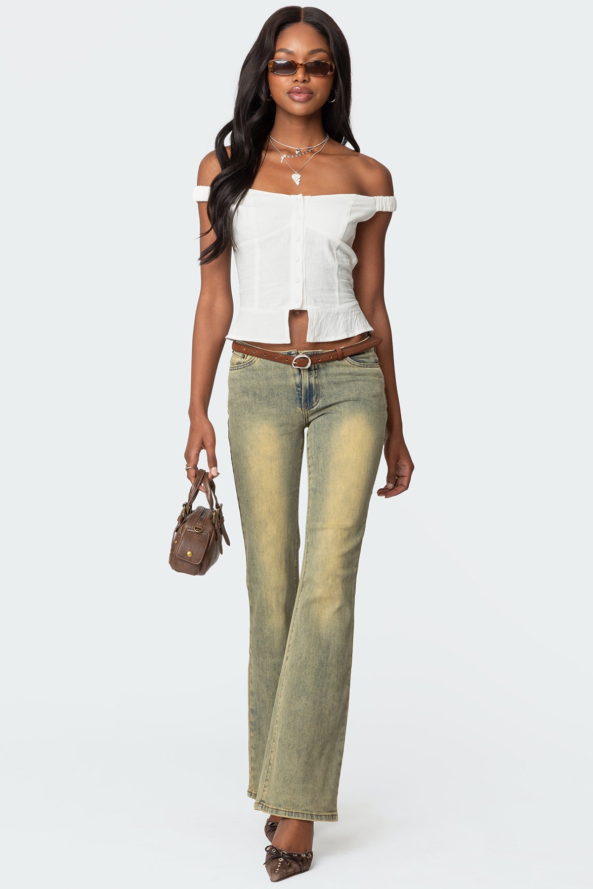 Ali Linen Look Off Shoulder Top – edikted