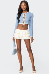 Margaux Textured Ruffle Mini Skort