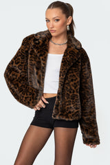 Lady Leopard Faux Fur Jacket