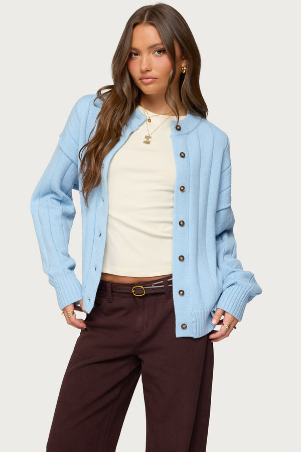 Joanie Wide Ribbed Knit Cardigan