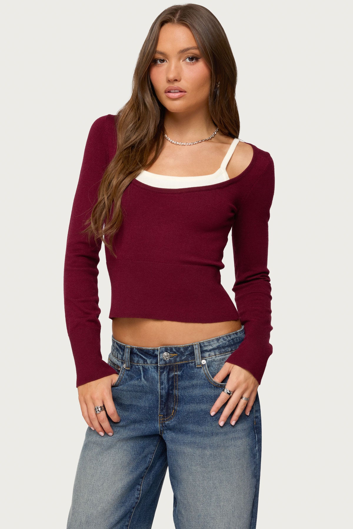 Cecile Layered Long Sleeve Top – edikted