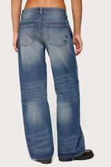 Raelynn Washed Low Rise Baggy Jeans