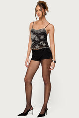 Opal Bead & Sequin Chiffon Tank Top