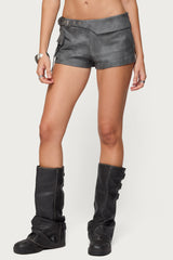 Houston Faux Leather Cargo Shorts