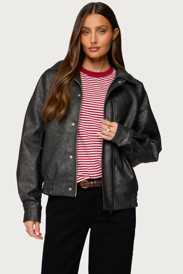 Mori Oversized Faux Leather Jacket