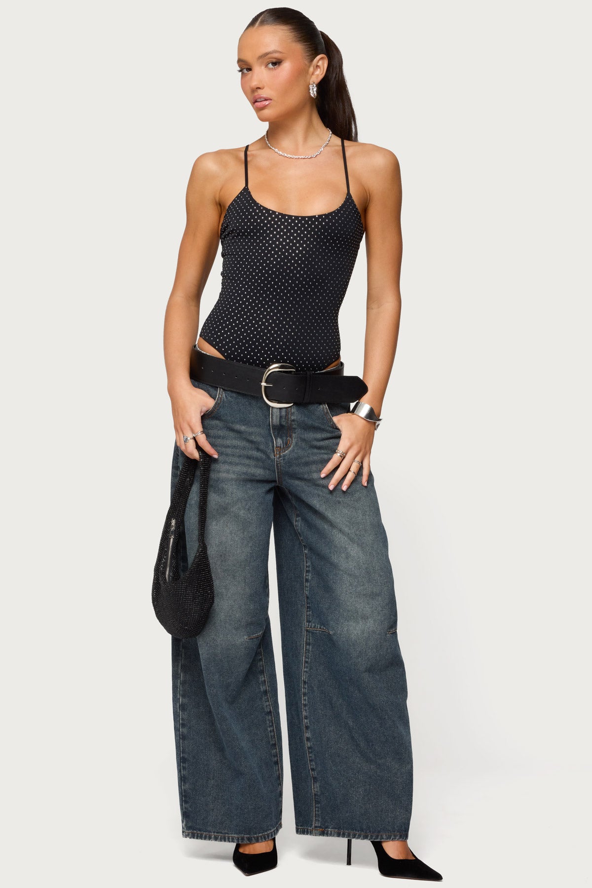 Georgey Rhinestone Bodysuit – edikted