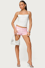 Lizzie Flower Sequin Micro Shorts