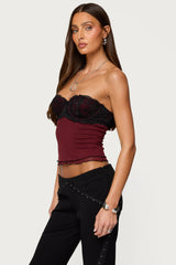 Contrast Lacey Mesh Bra Top