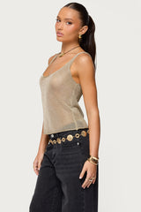 Meena Shiny Knit Tank Top