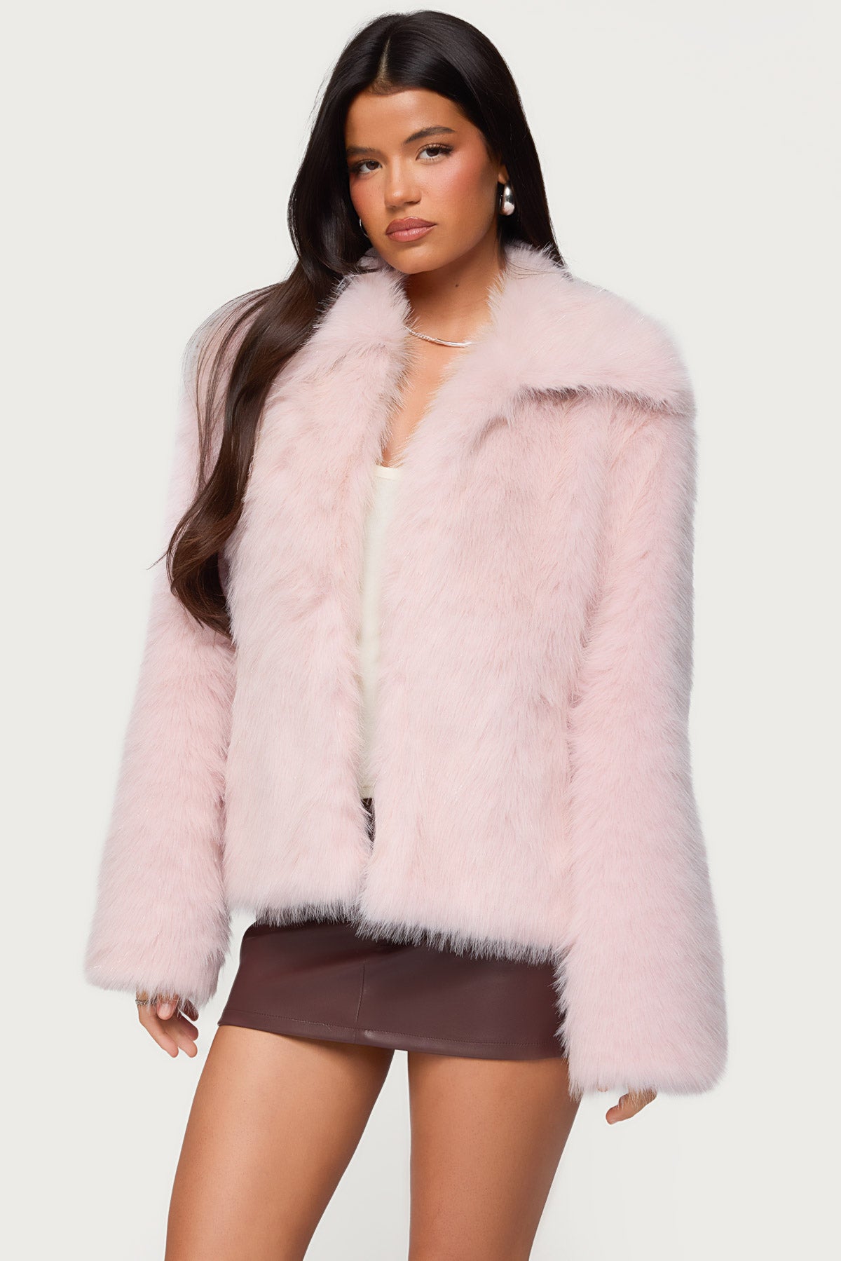 Noelle Oversized Faux Fur Jacket – edikted