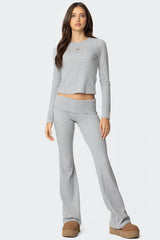 Sab Fold Over Waffle Knit Pants