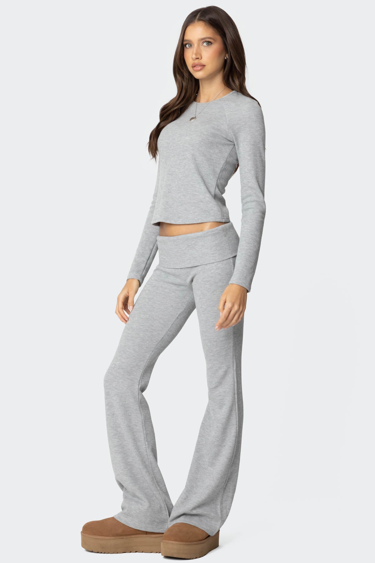 Sab Fold Over Waffle Knit Pants