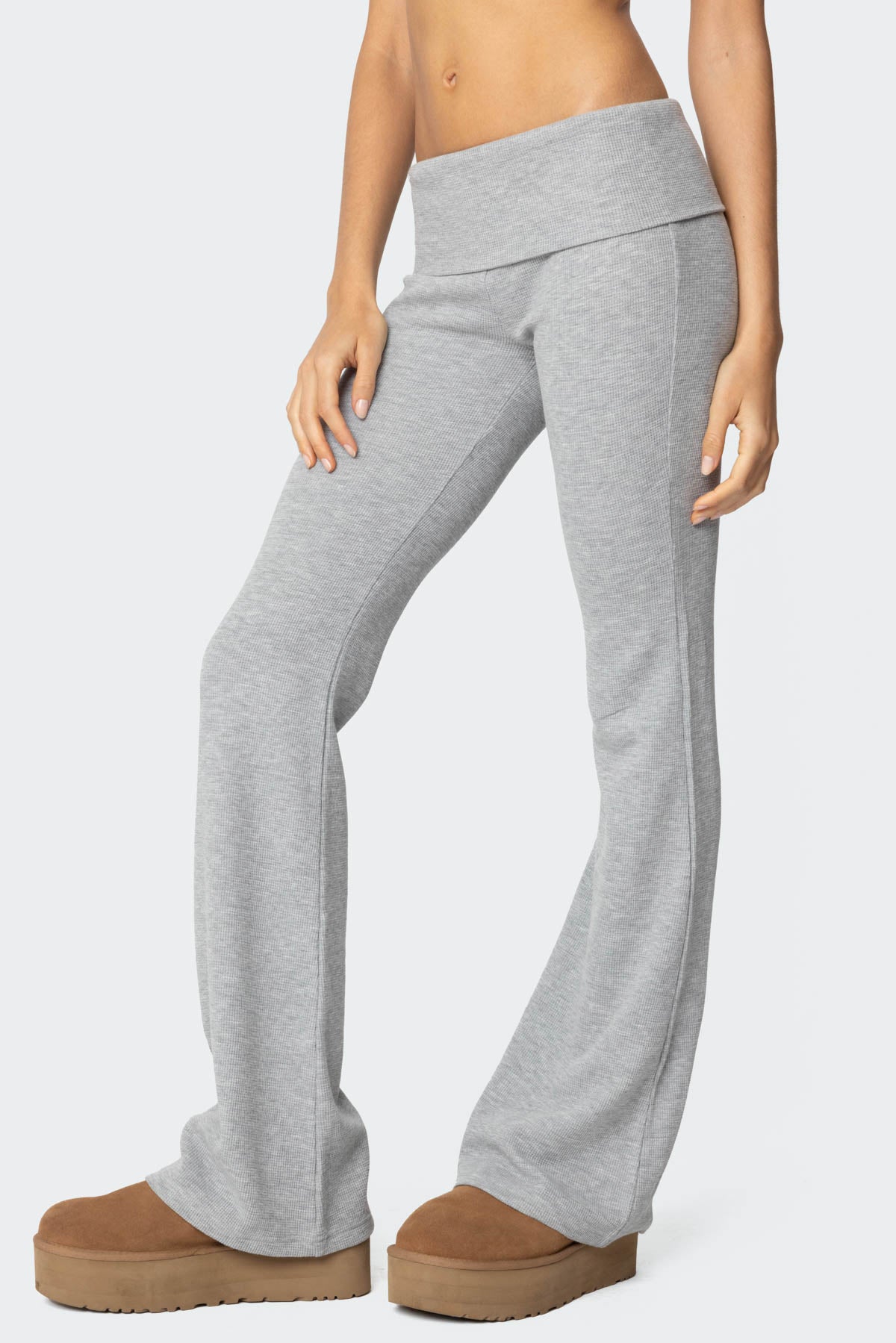 Sab Fold Over Waffle Knit Pants