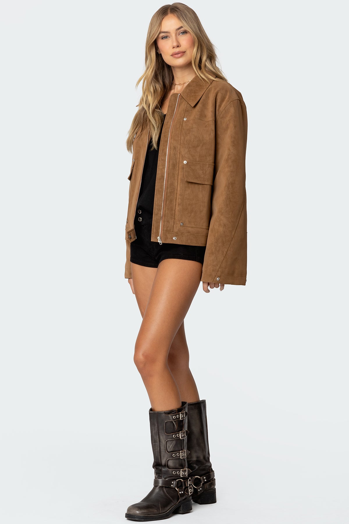 Annabelle Oversized Faux Suede Jacket