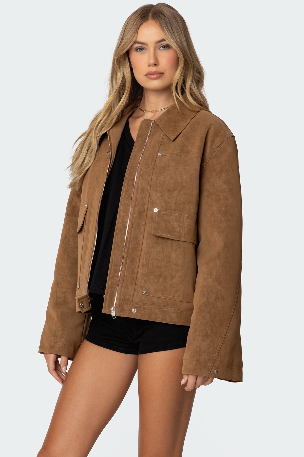 Annabelle Oversized Faux Suede Jacket