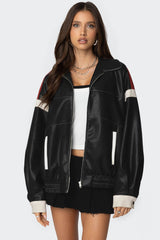 North Star Faux Leather Jacket