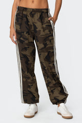 Camo Contast Striped Sweatpants