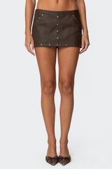 Stormi Faux Leather Mini Skort