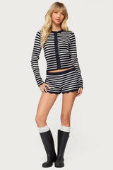 Soren Contrast Striped Knit Cardigan