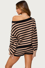 Saphi Striped Oversized Knit Sweater