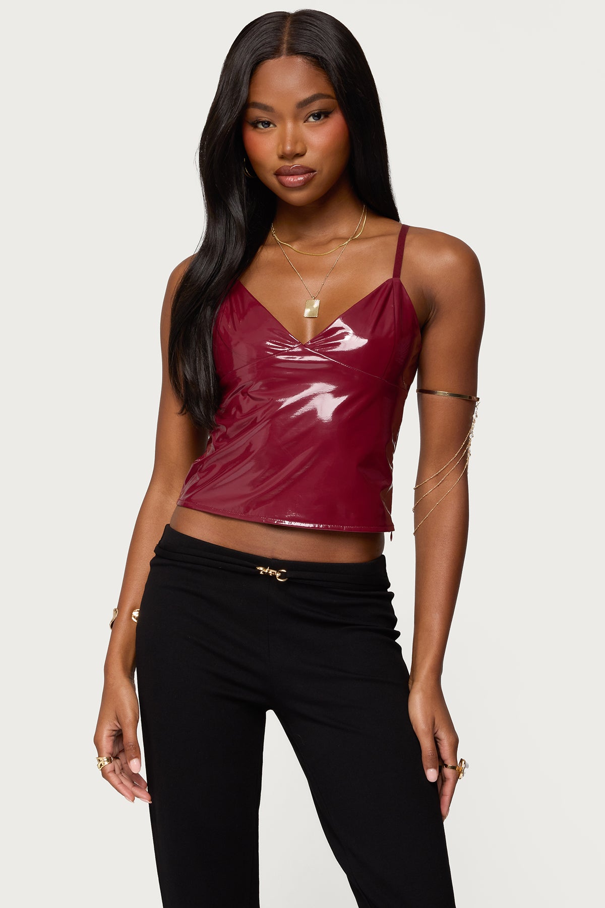 【cherry】THE TOE♡korinthos sleeveless Carmie Vinyl Tank Top – edikted