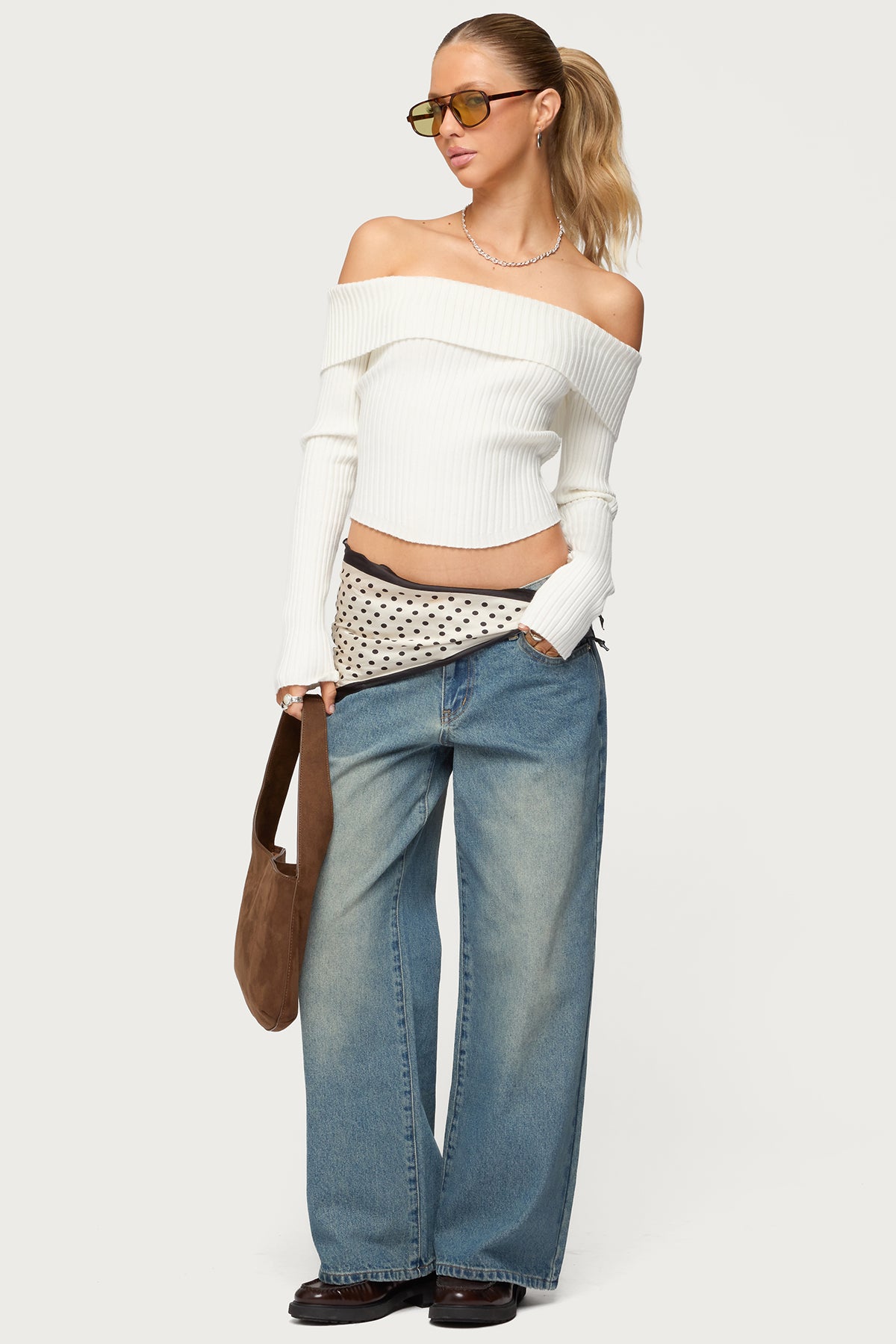 Lauren Knit Foldover Top – edikted