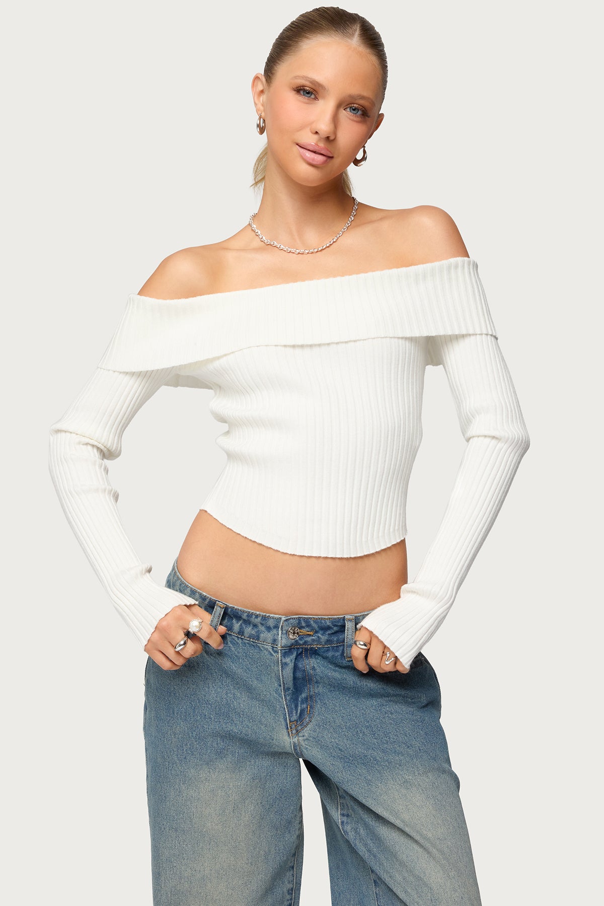 Lauren Knit Foldover Top – edikted